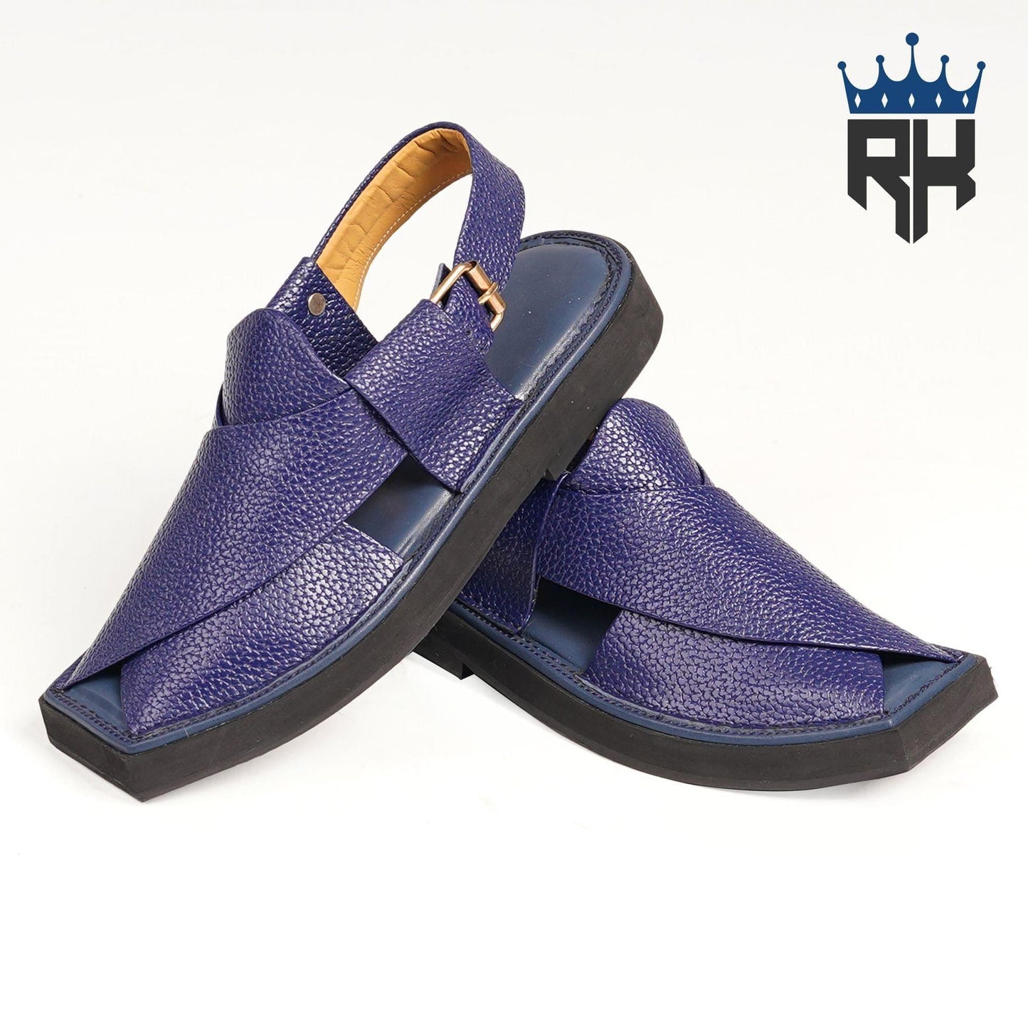 Kaptan Chappal Blue Doted