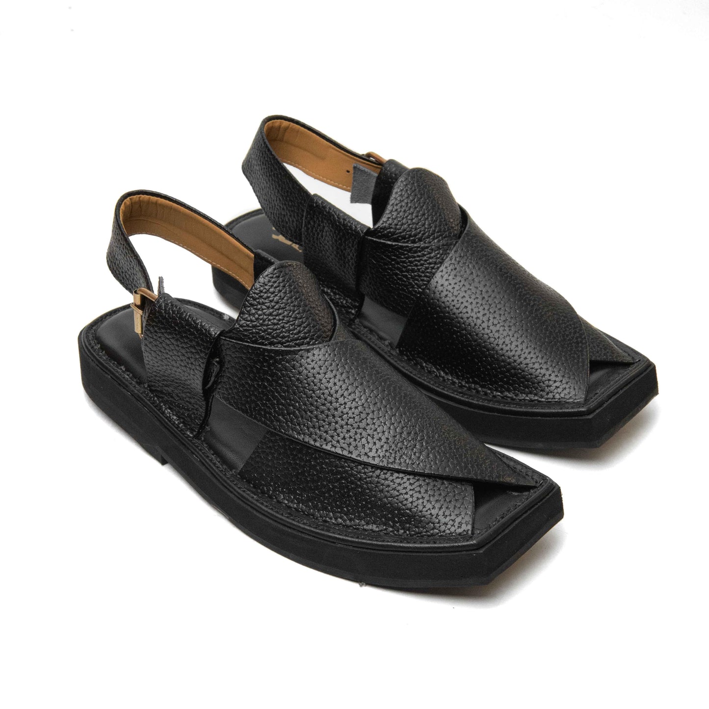 Kaptan Chappal Black Doted