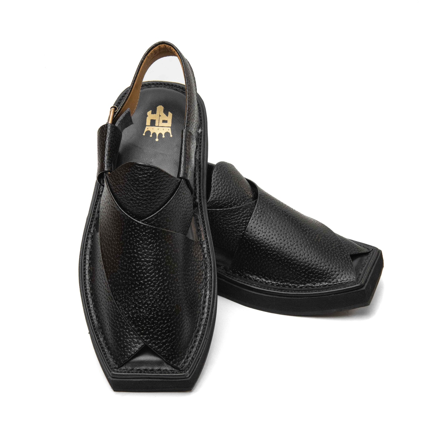 Kaptan Chappal Black Doted